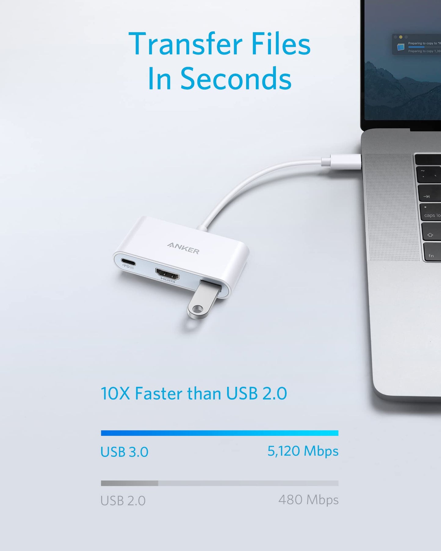 Refurbished Anker PowerExpand 3-in-1 USB-C PD Hub (White)