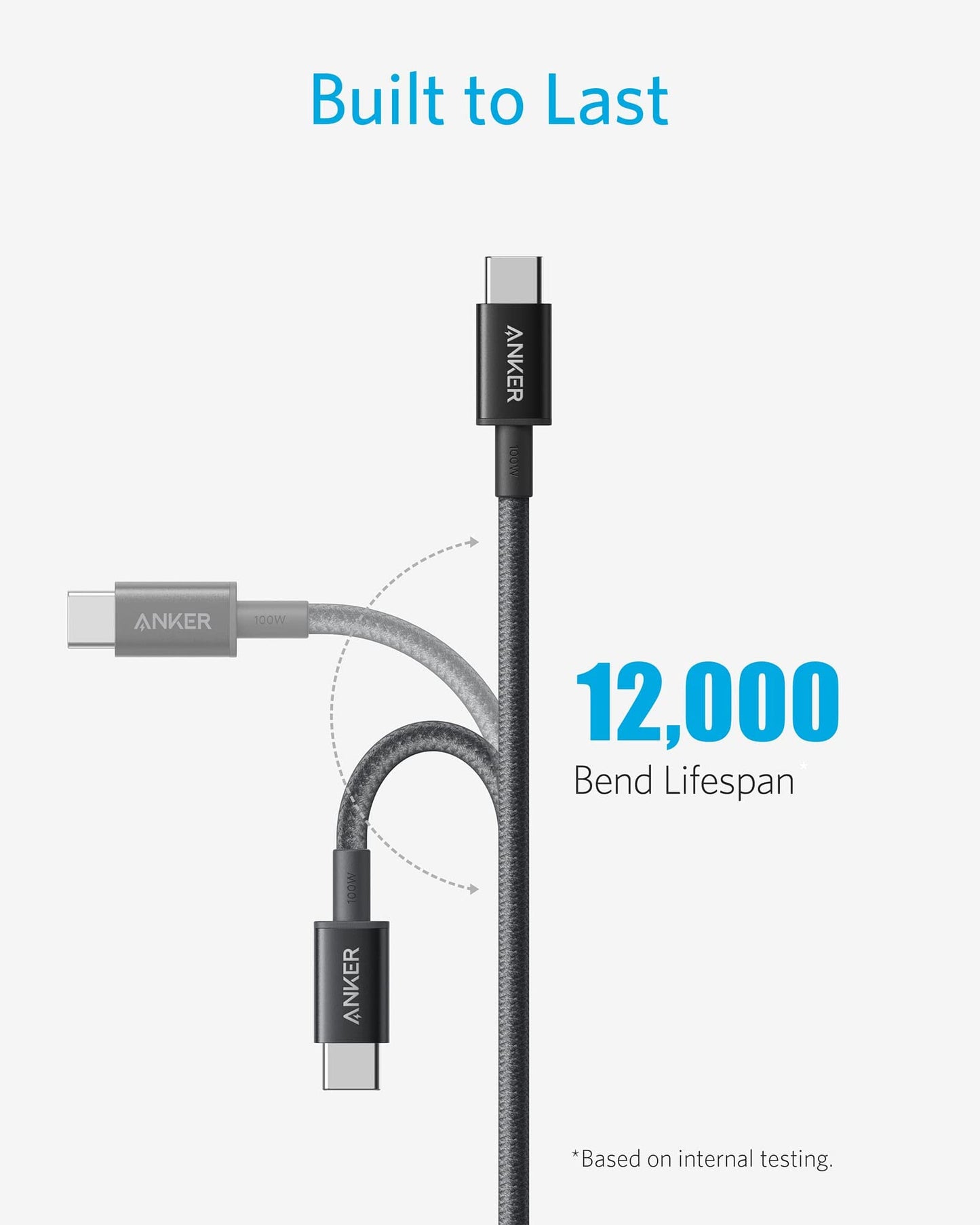 Anker <b>333</b> USB-C to USB-C Cable (6ft Nylon, 2-Pack)