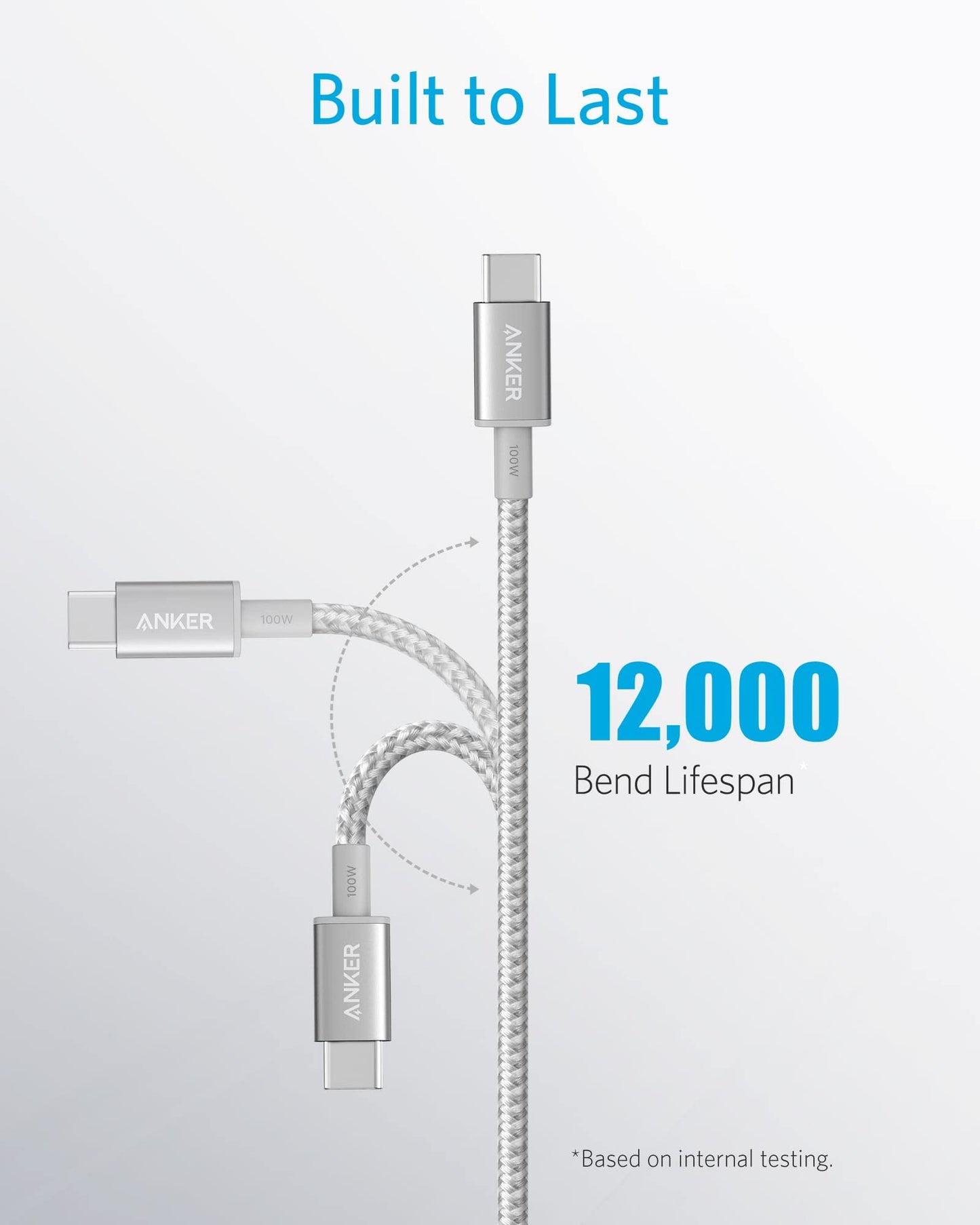 Anker <b>333</b> USB-C to USB-C Cable (6ft Nylon, 2-Pack)