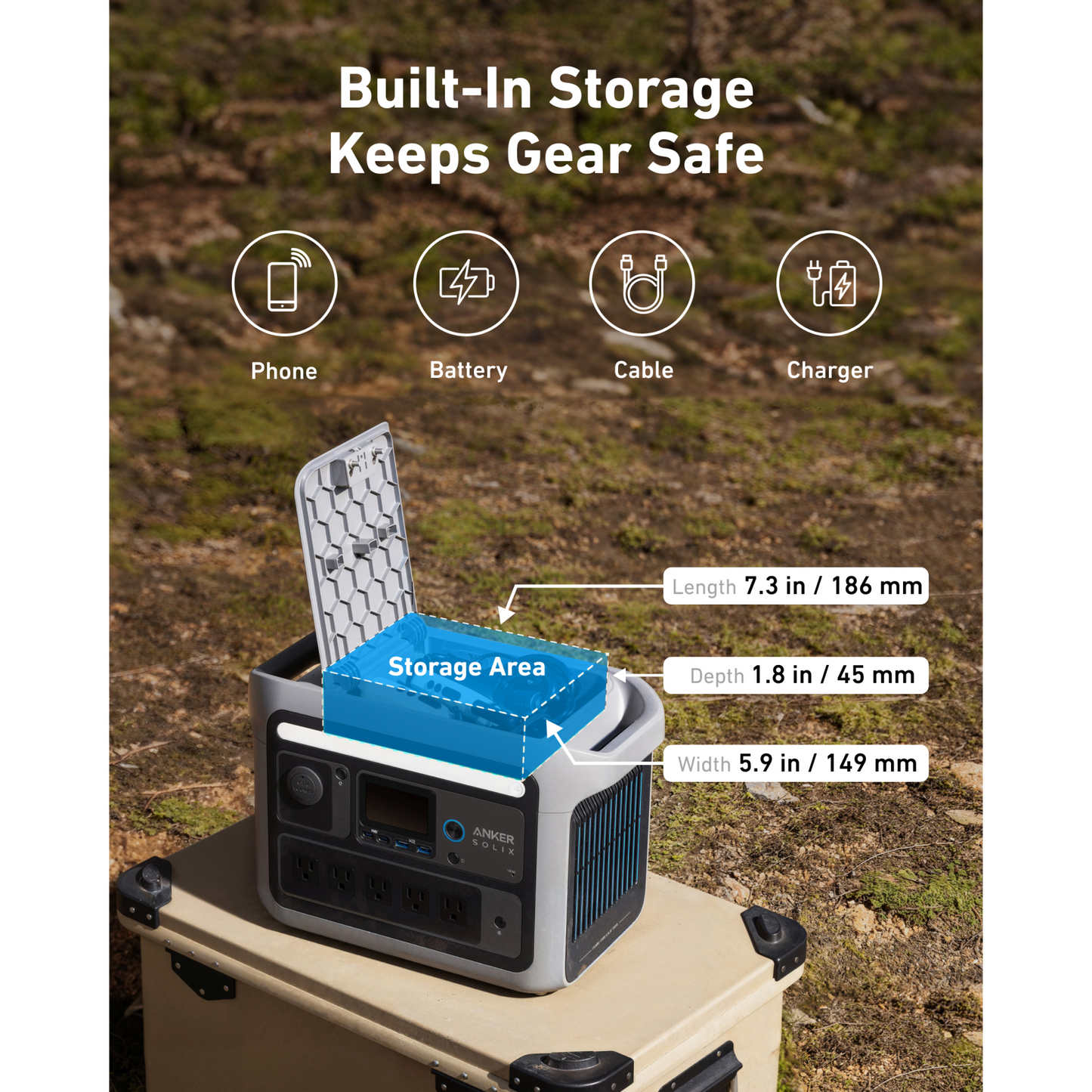 Anker SOLIX C800 Portable Power Station - 768Wh | 1,200W