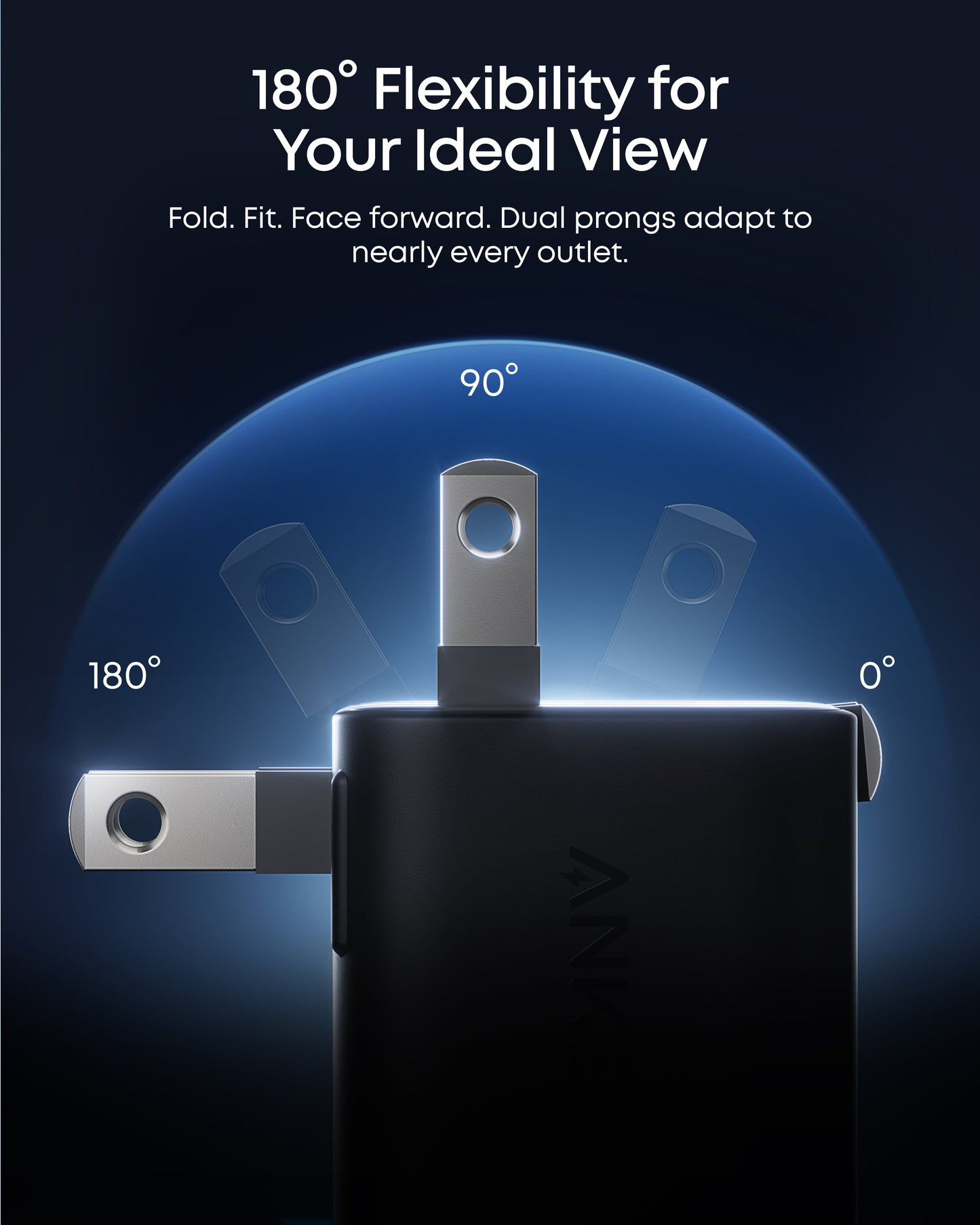 Chargeur Anker Nano (45 W, affichage intelligent, pliable à 180°, 2 pièces)