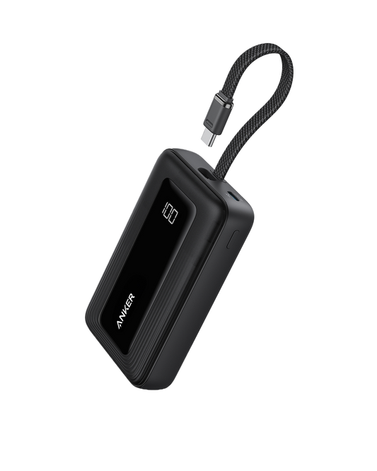 Anker Zolo Power Bank (10K, 30W, Built-In USB-C Cable)