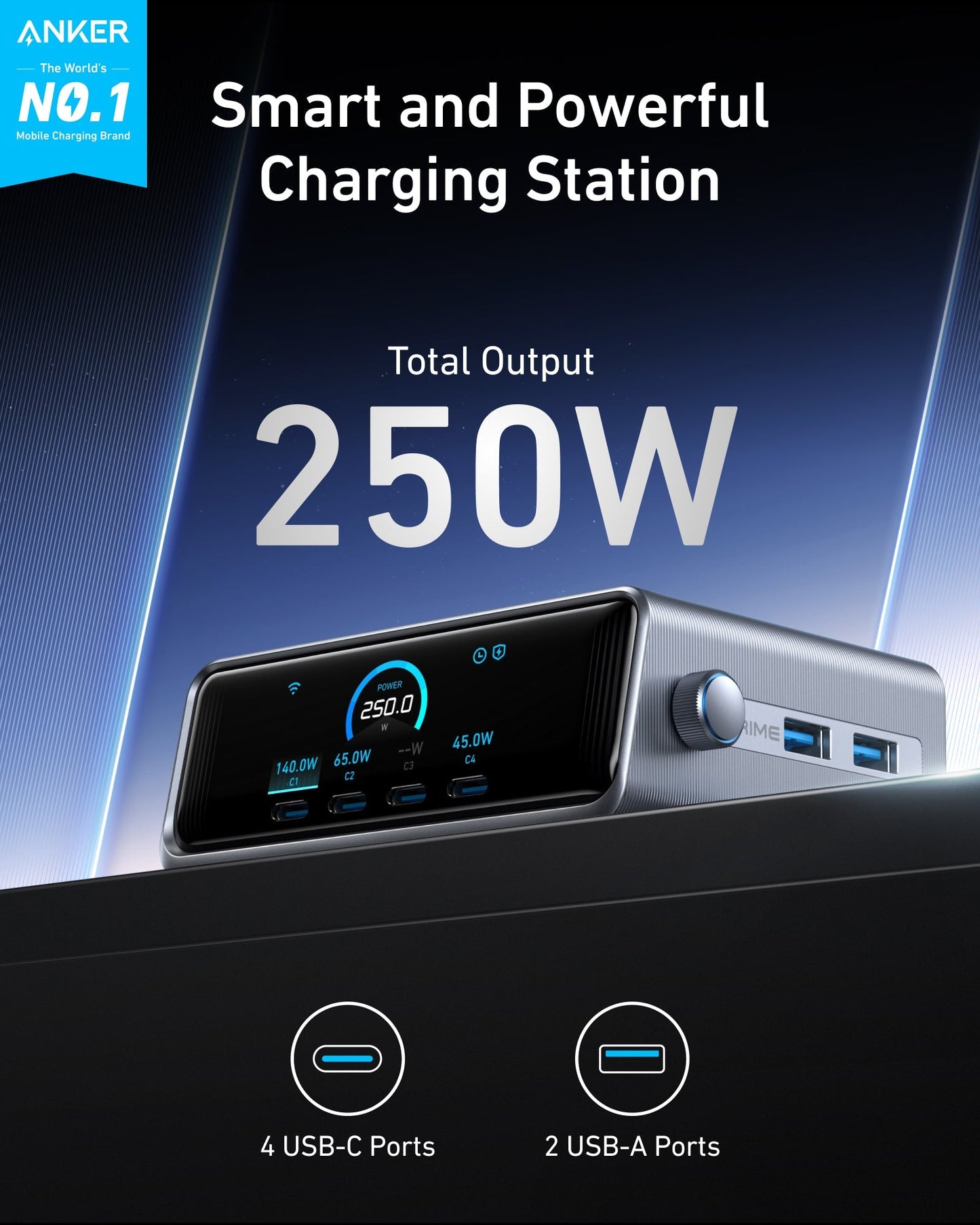 Workspace Power Set | Anker Prime 250W Charger and Wireless Stand