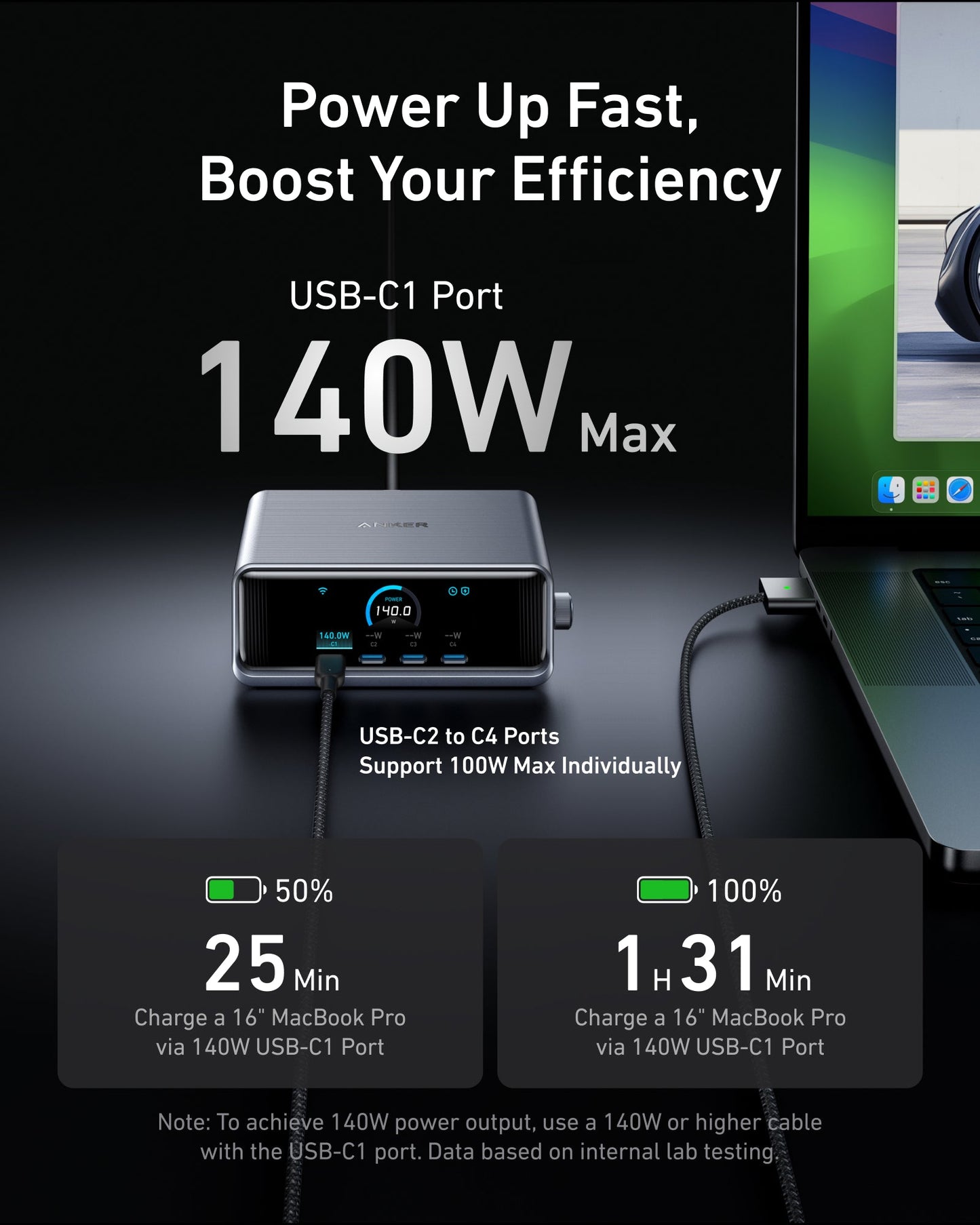 Workspace Power Set | Anker Prime 250W Charger and Wireless Stand