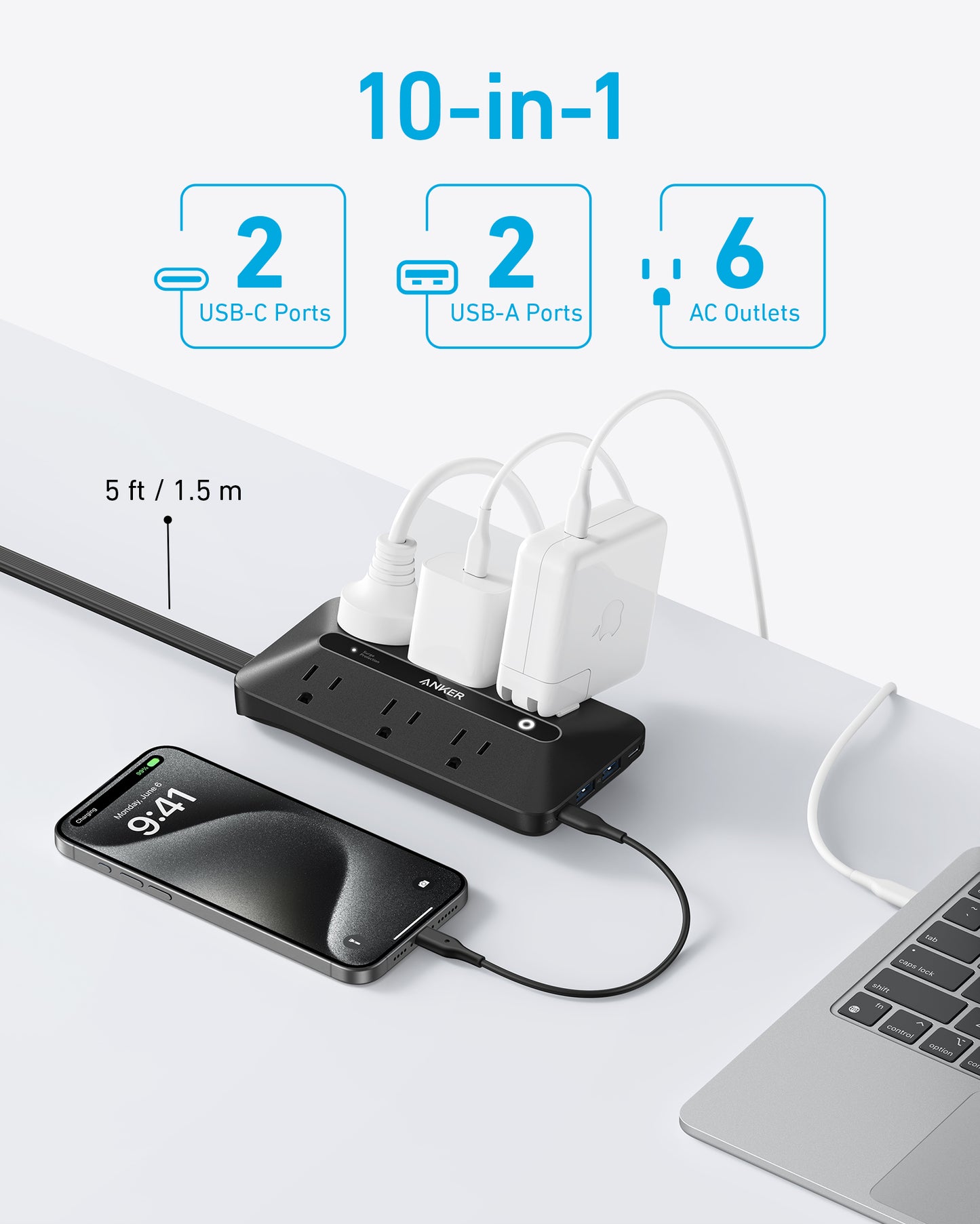 Anker USB Power Strip (10-in-1, 20W)