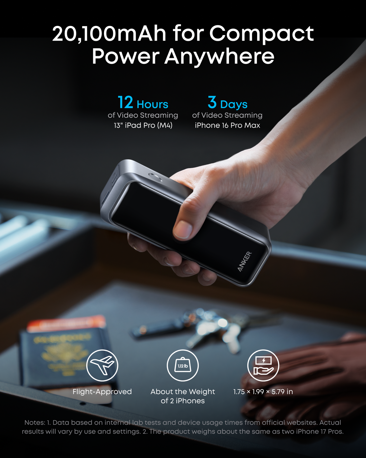Anker Prime Power Bank (20K, 220W) with Charging Base