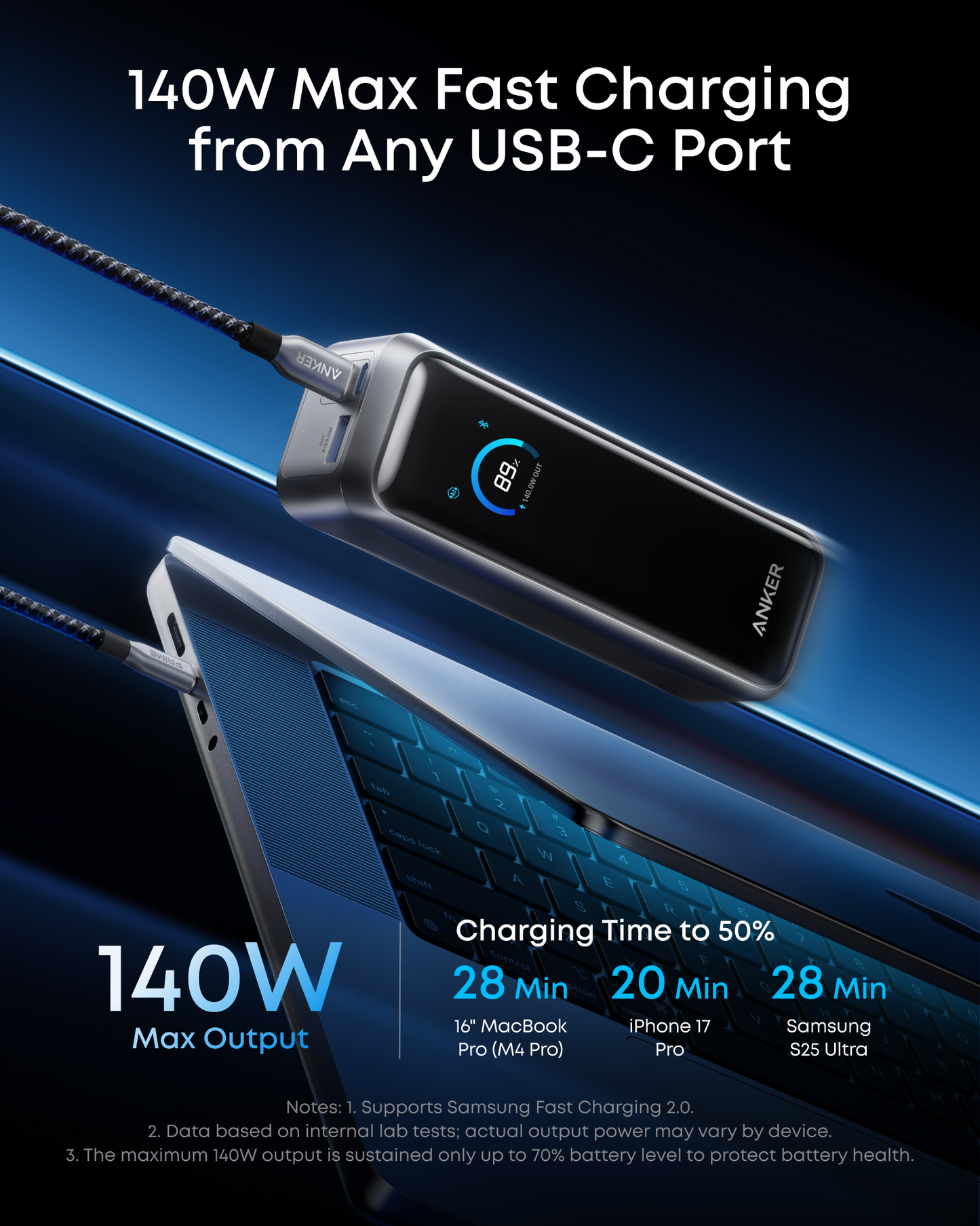 Anker Prime Power Bank (20K, 220W) with Charging Base