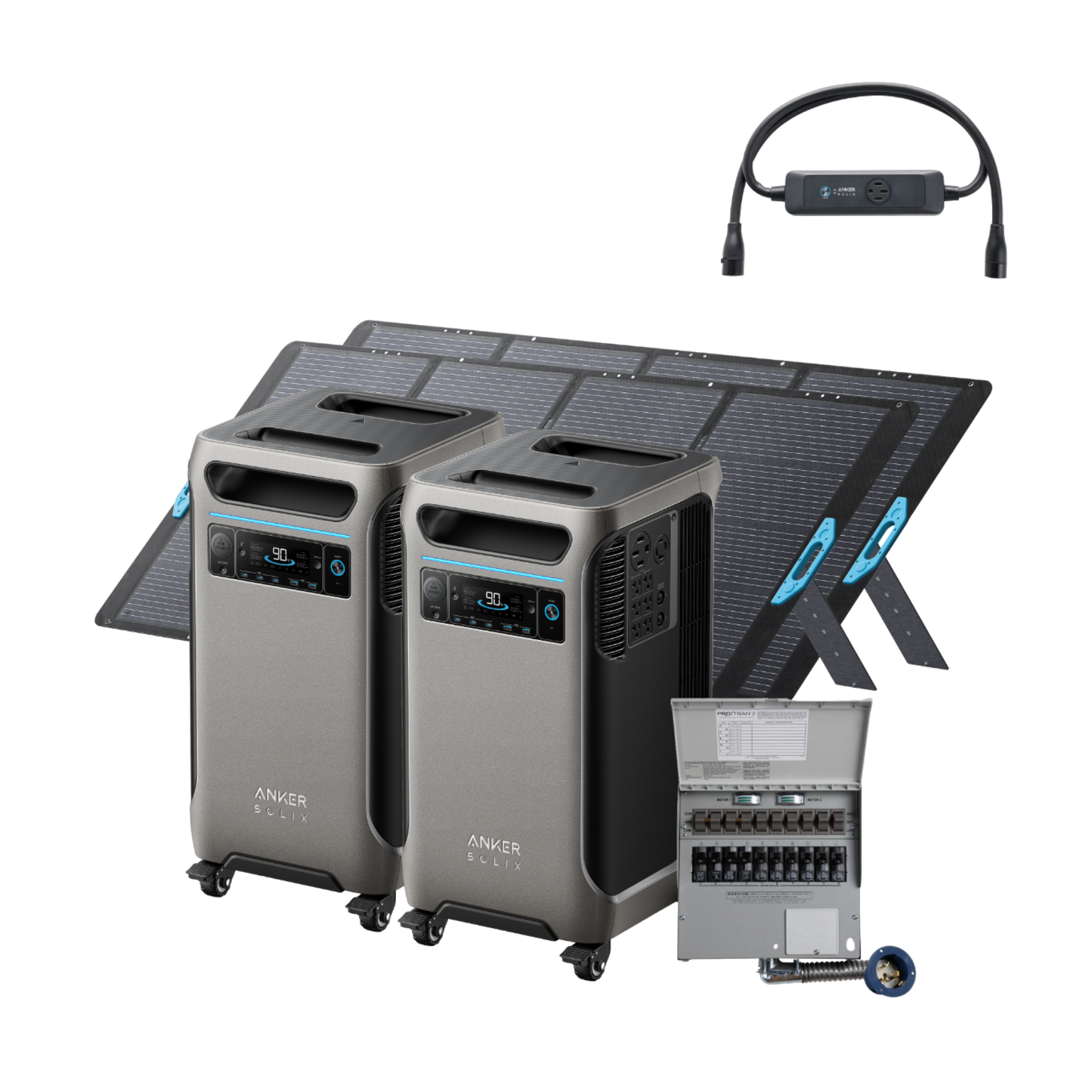 2× Anker SOLIX F3800 + Double Power Hub + Home Backup Kit + 2× 400W Solar Panel