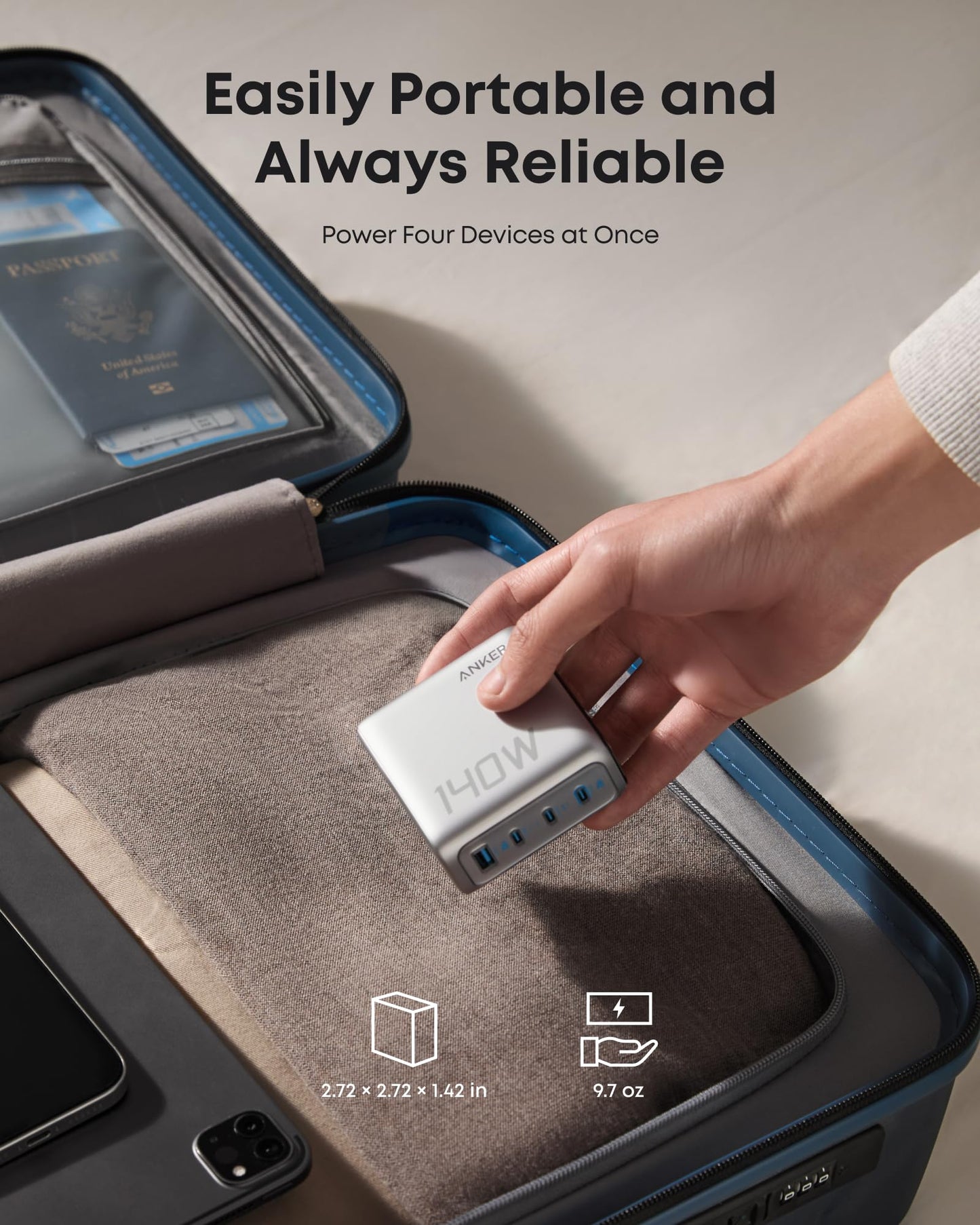 Anker USB Laptop Charger for Travel