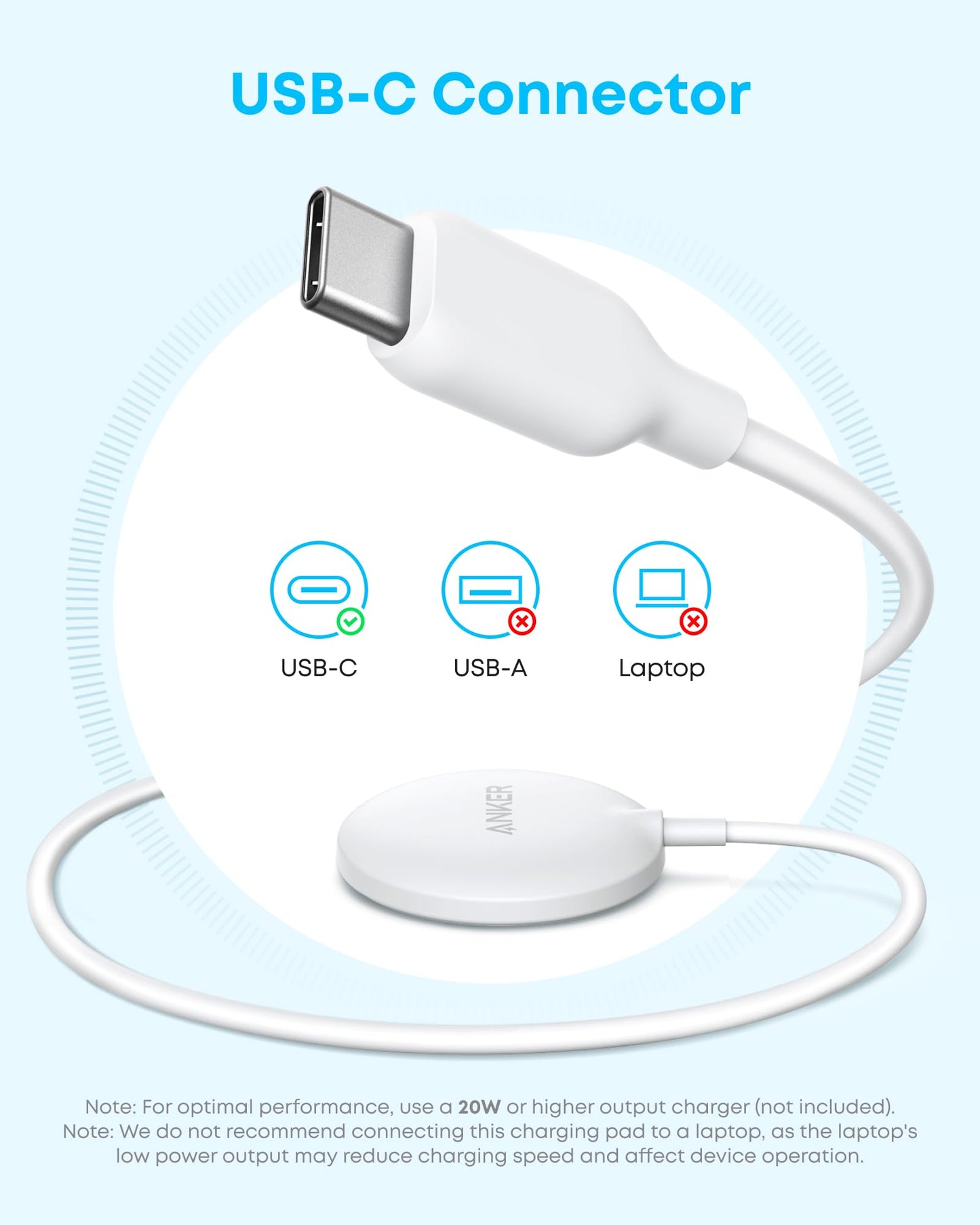 Chargeur sans fil Anker Zolo (magnétique, socle)
