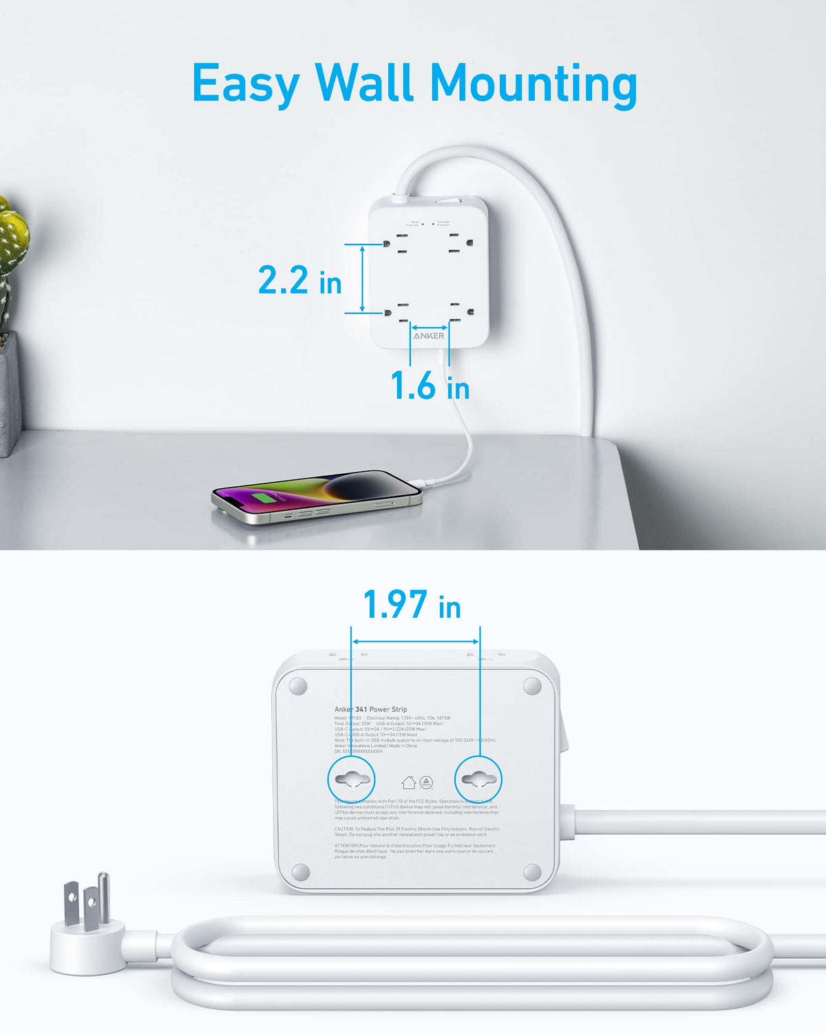 Anker &lt;b&gt;341&lt;/b&gt; USB Power Strip