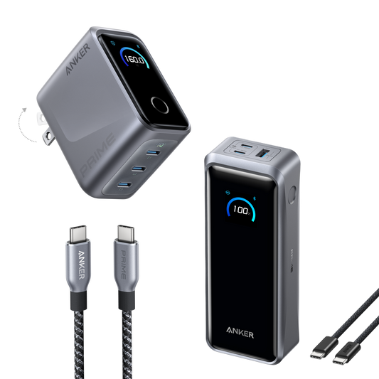 Travel Power Kit | Anker Prime 26K Power Bank and 160W 3-Port Charger