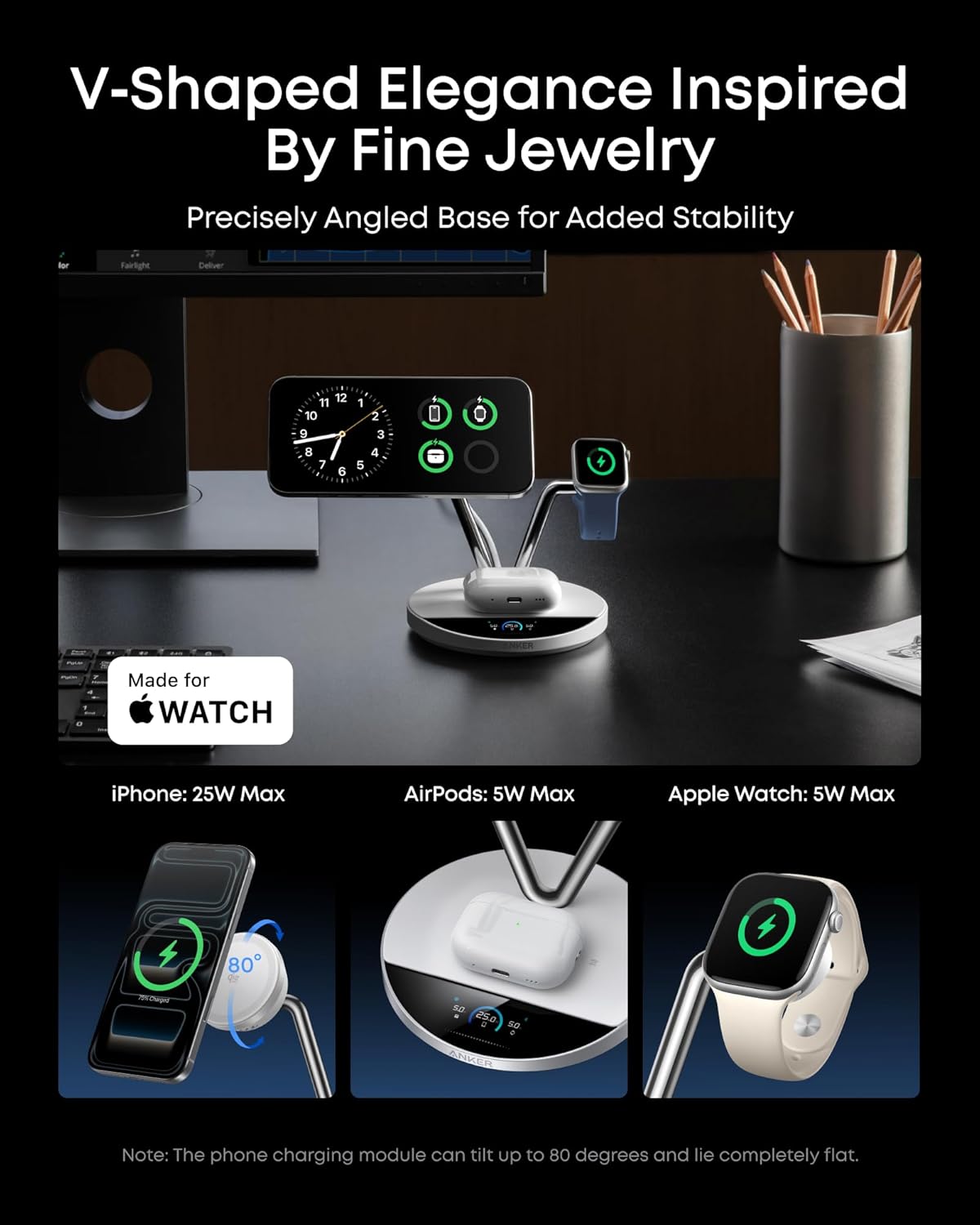 Anker Prime Wireless Charging Station (3-in-1, MagGo, AirCool, Dock Stand)