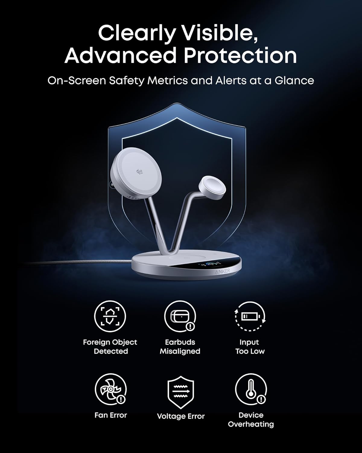 Anker Prime Wireless Charging Station (3-in-1, MagGo, AirCool, Dock Stand)