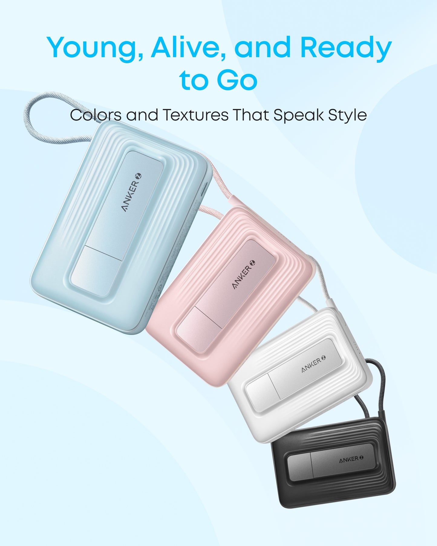 Anker Zolo Power Bank (10K, Magnétique, Câble USB-C intégré)