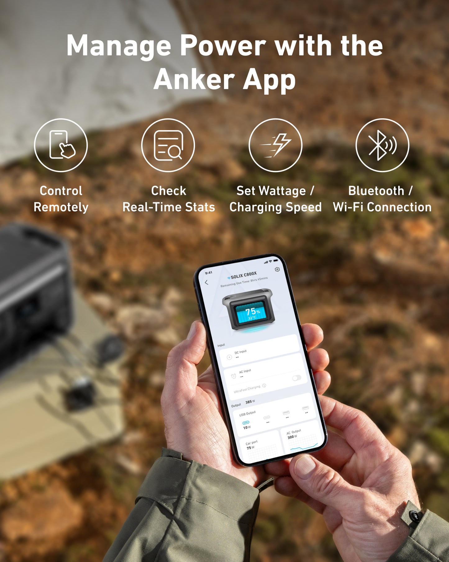 Station d'alimentation portable Anker SOLIX C800X 768 Wh | 1 200 W