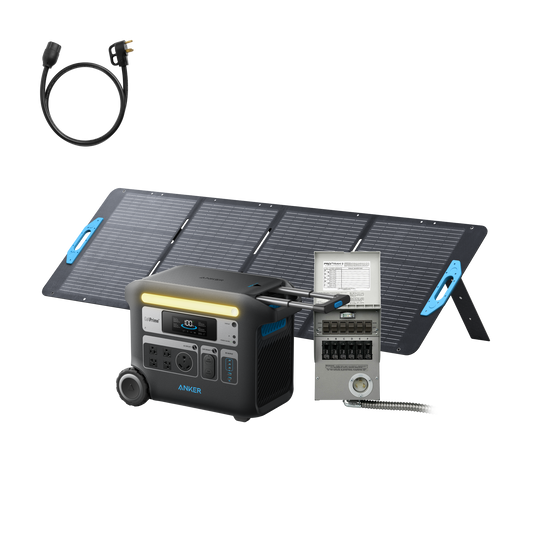 Anker SOLIX <b>F2000</b> + Home Backup Kit (Transfer Switch + Cable) + 200W Solar Panel（Boxing Day）