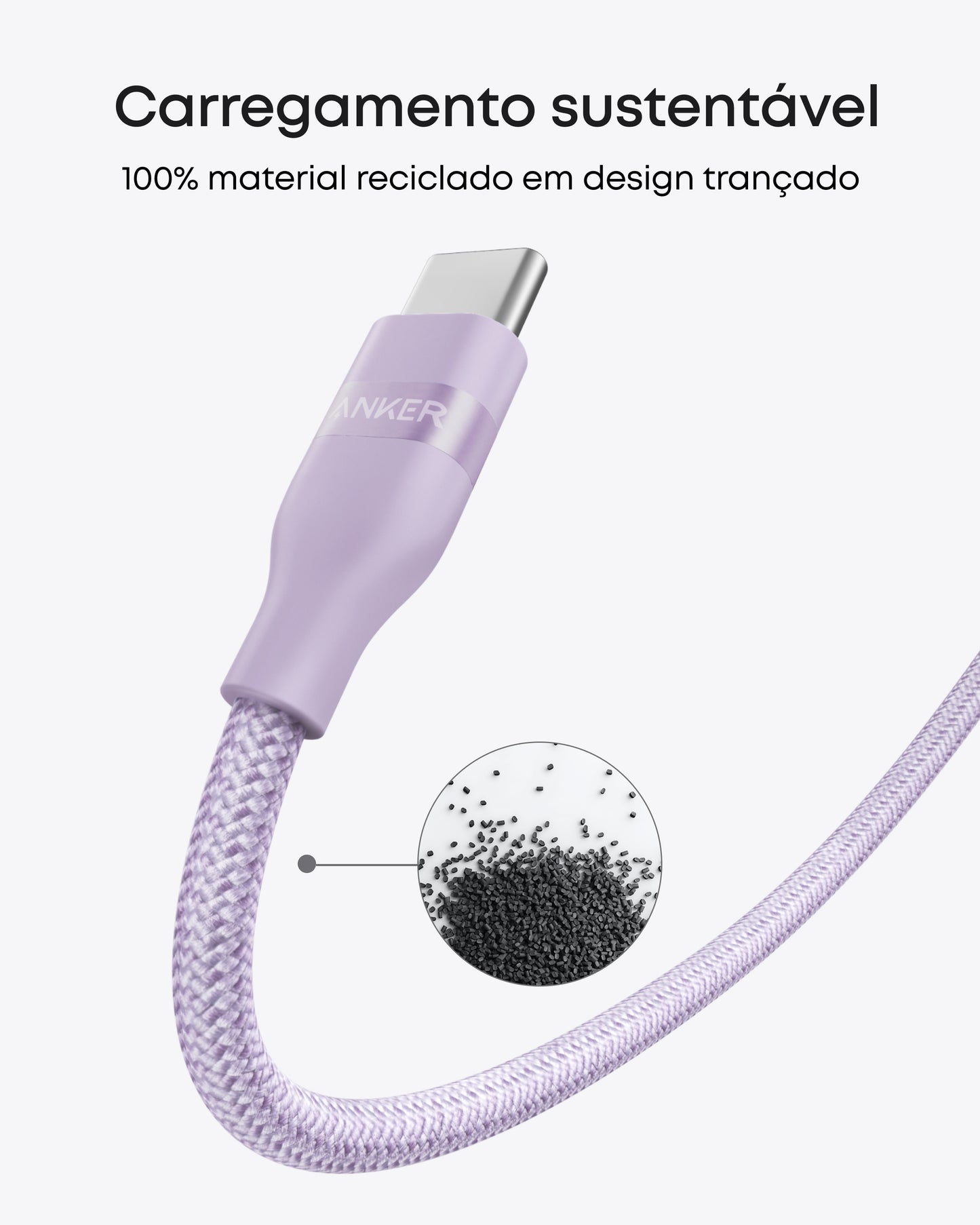 Câble Anker USB-C vers USB-C (3 / 6 pieds - 1 / 2 m, 240 W, tressé recyclé)