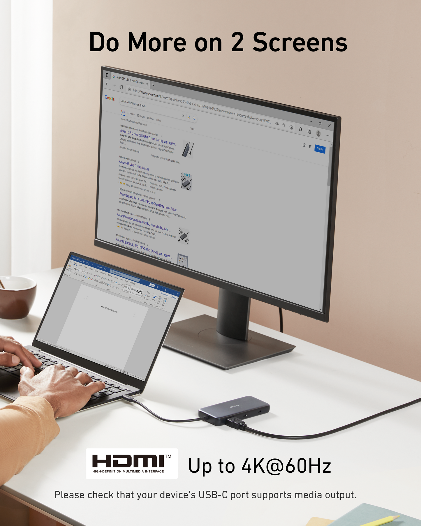 Workspace Power Set | Anker 8-in-1 USB-C Hub and 2.4G Wireless Mouse