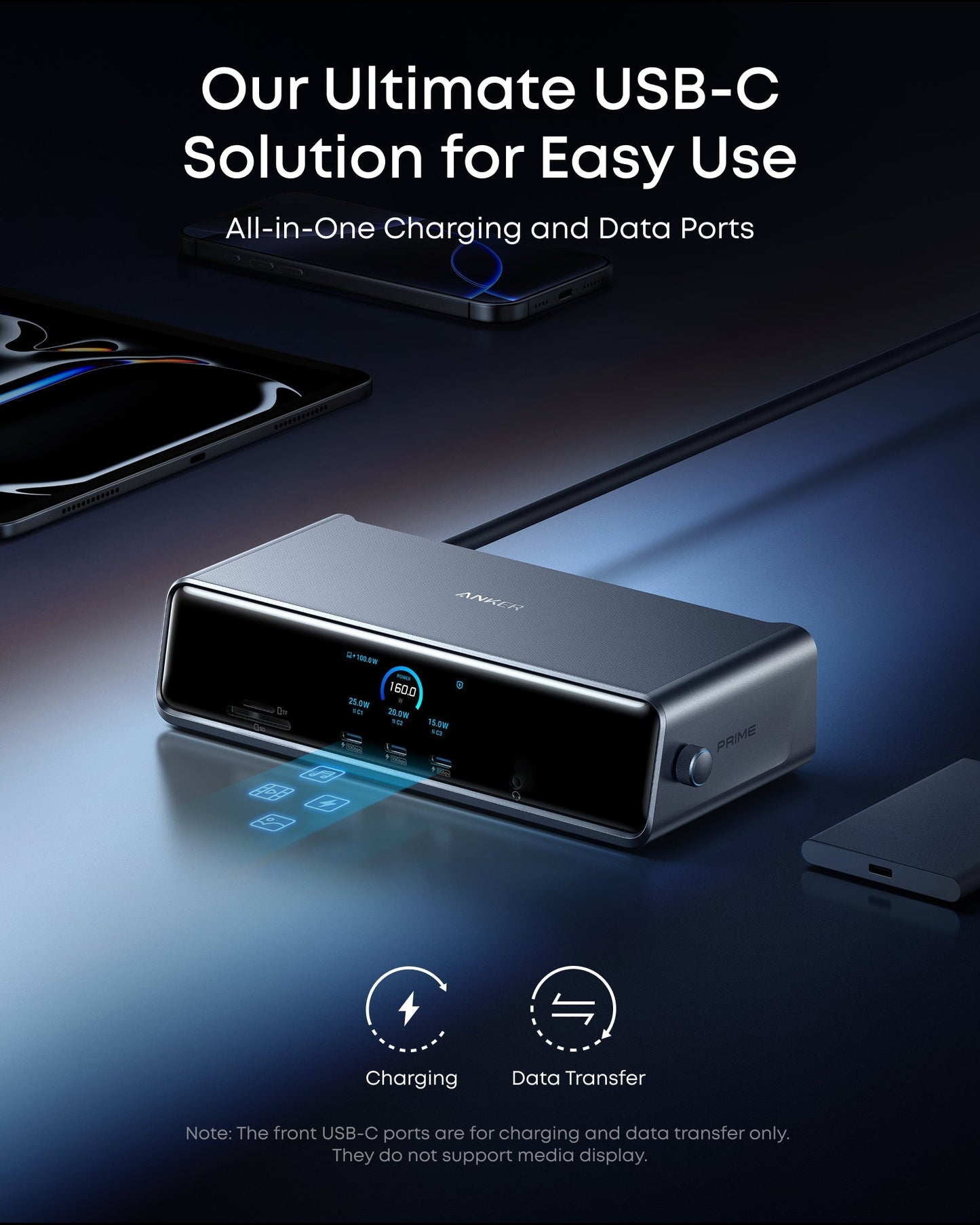 Anker Prime Docking Station (14-in-1, Triple Display, DisplayLink) with DL7400