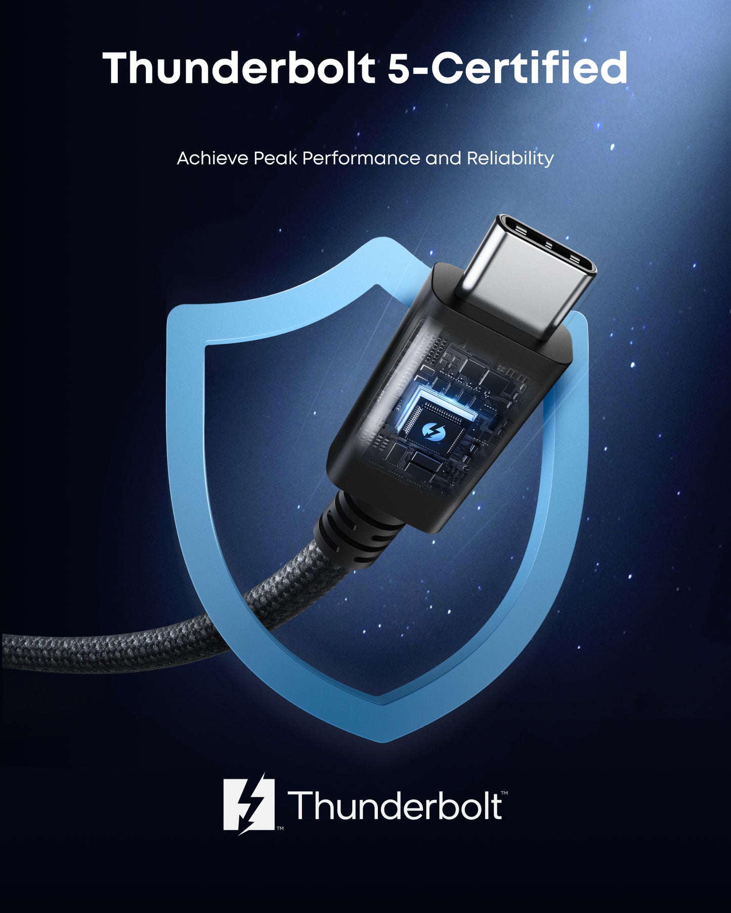 Câble Anker Prime Thunderbolt 5 (3,3 pieds/1,7 pieds, 80 Gbps, 240W)