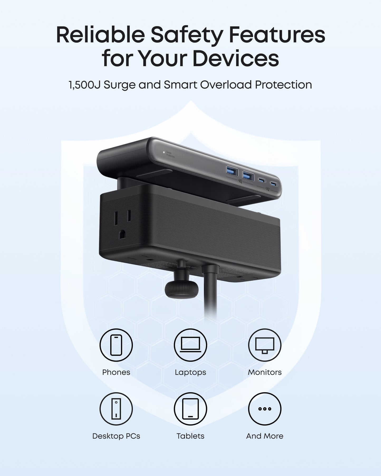 Anker Nano Power Strip (10-en-1, 70W, Clamp)