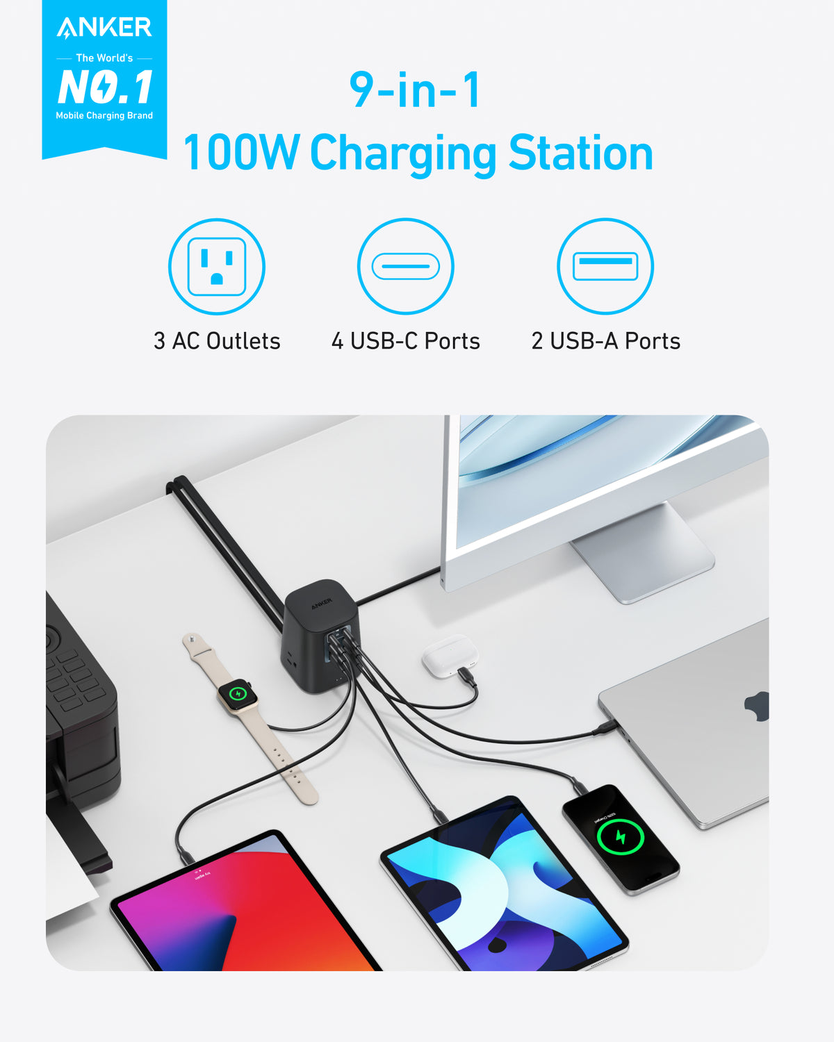 Anker Charging Station (9-in-1, 100W)