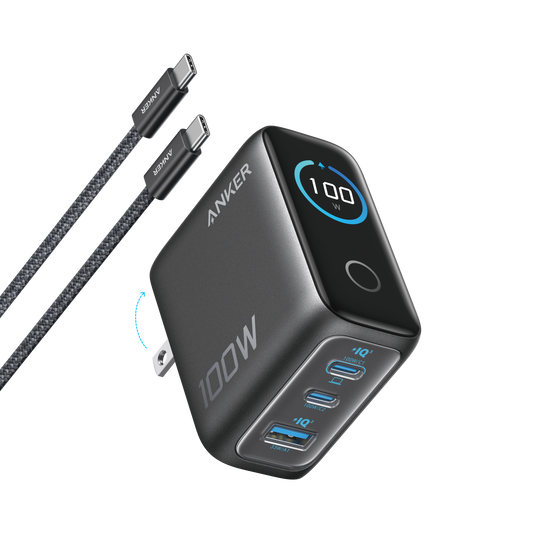Anker Charger (100W, 3 Ports, Smart Display) BOA