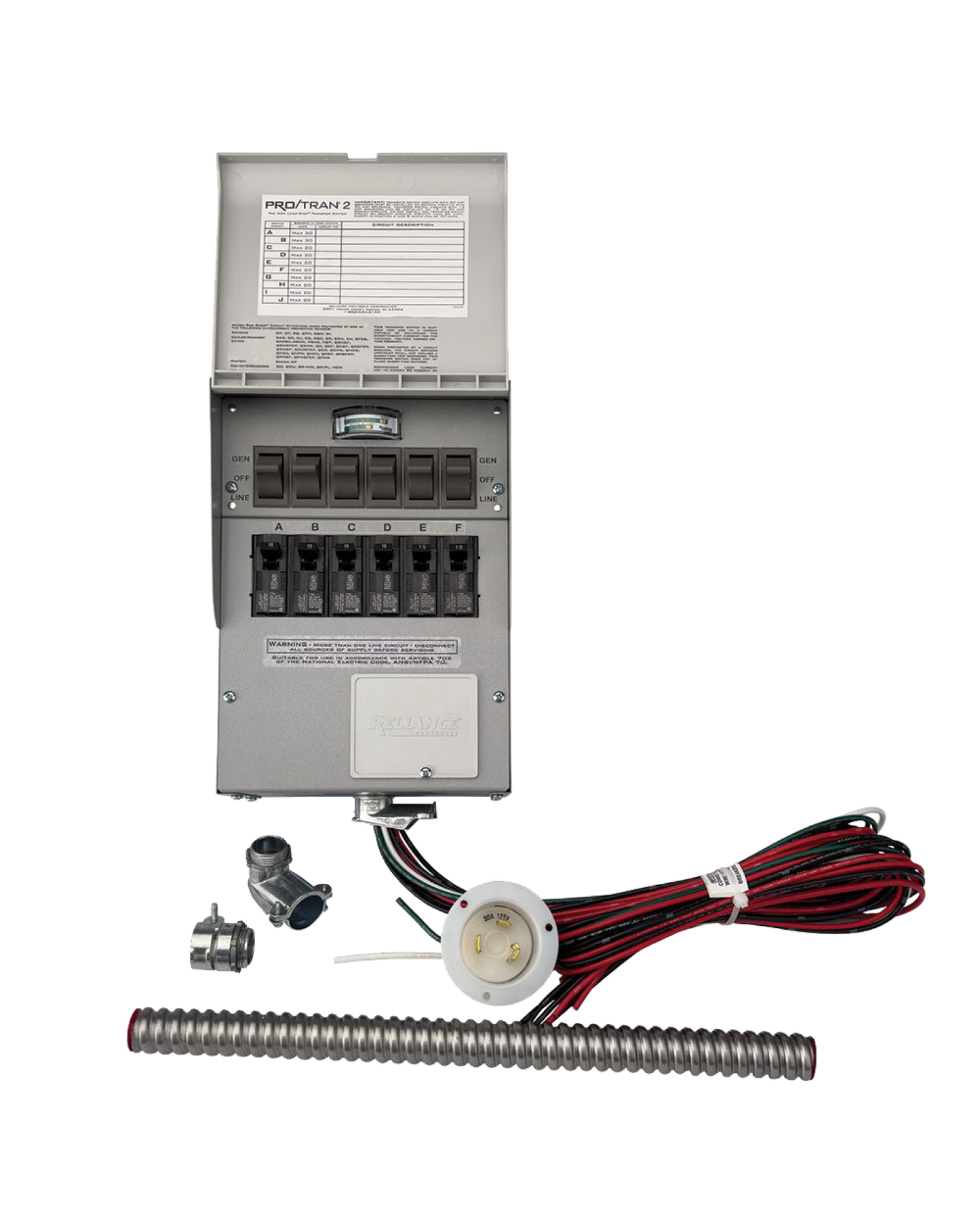 Home Backup Kit (120V, 30 Amp, 6-Circuit Transfer Switch + Cable, For F2000 and F2600)