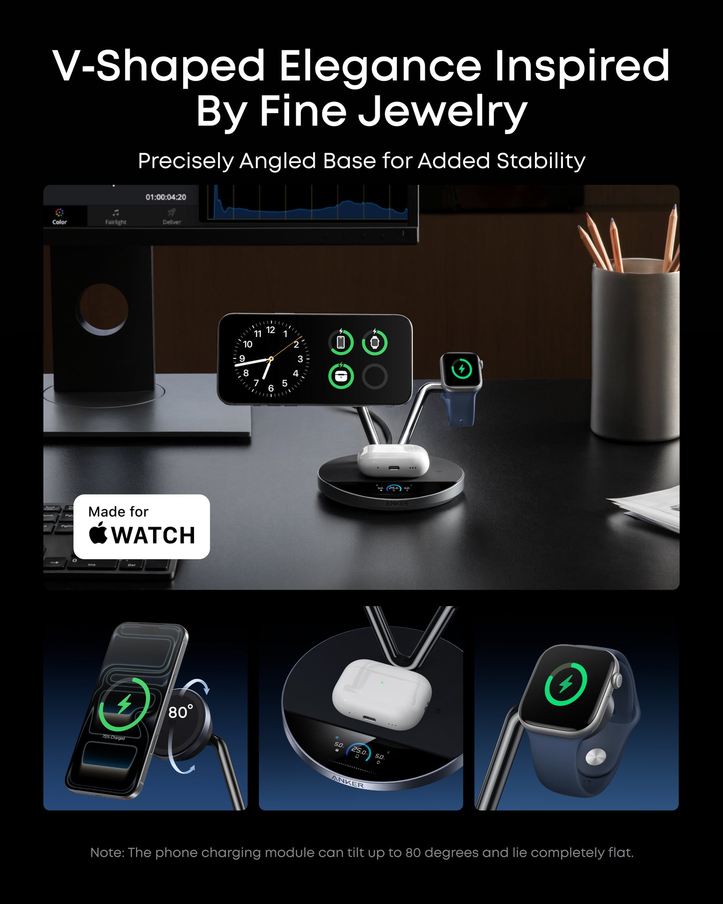 Anker Prime Wireless Charging Station (3-in-1, MagGo, AirCool, Dock Stand)