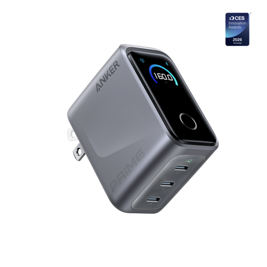Anker Prime Charger (160W, 3 Ports, Smart Display)