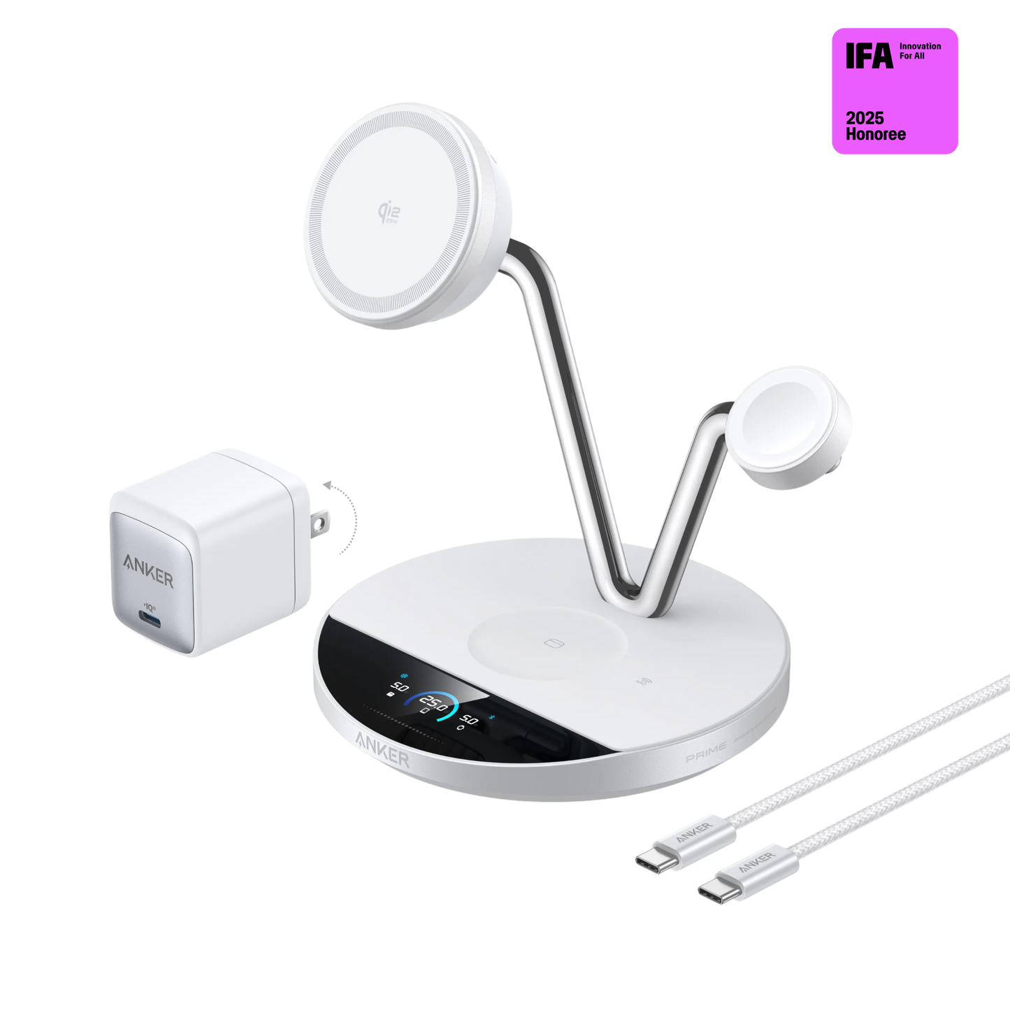 Anker Prime Wireless Charging Station (3-in-1, MagGo, AirCool, Dock Stand)