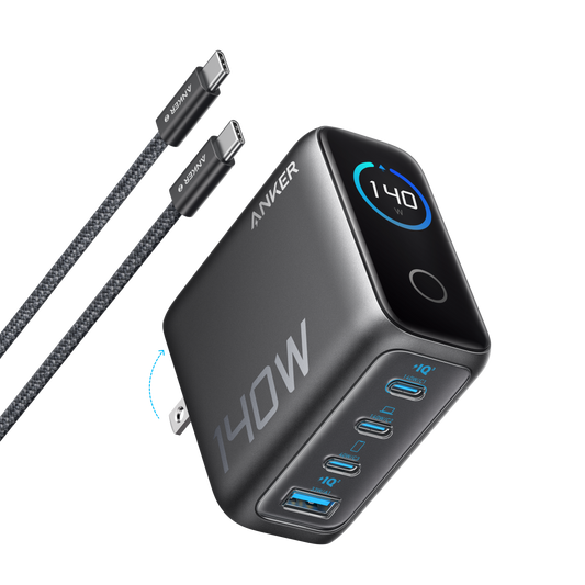 Anker Laptop Charger (140W, 4-Port, PD 3.1) with USB-C Cable