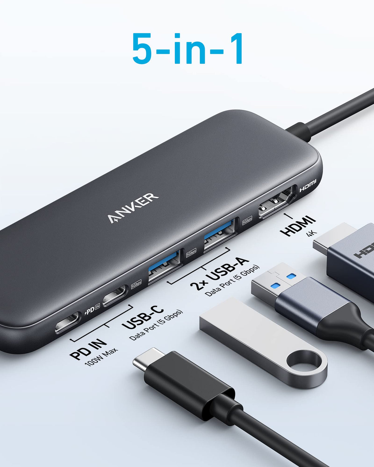 Anker &lt;b&gt;332&lt;/b&gt; USB-C Hub (5-in-1)