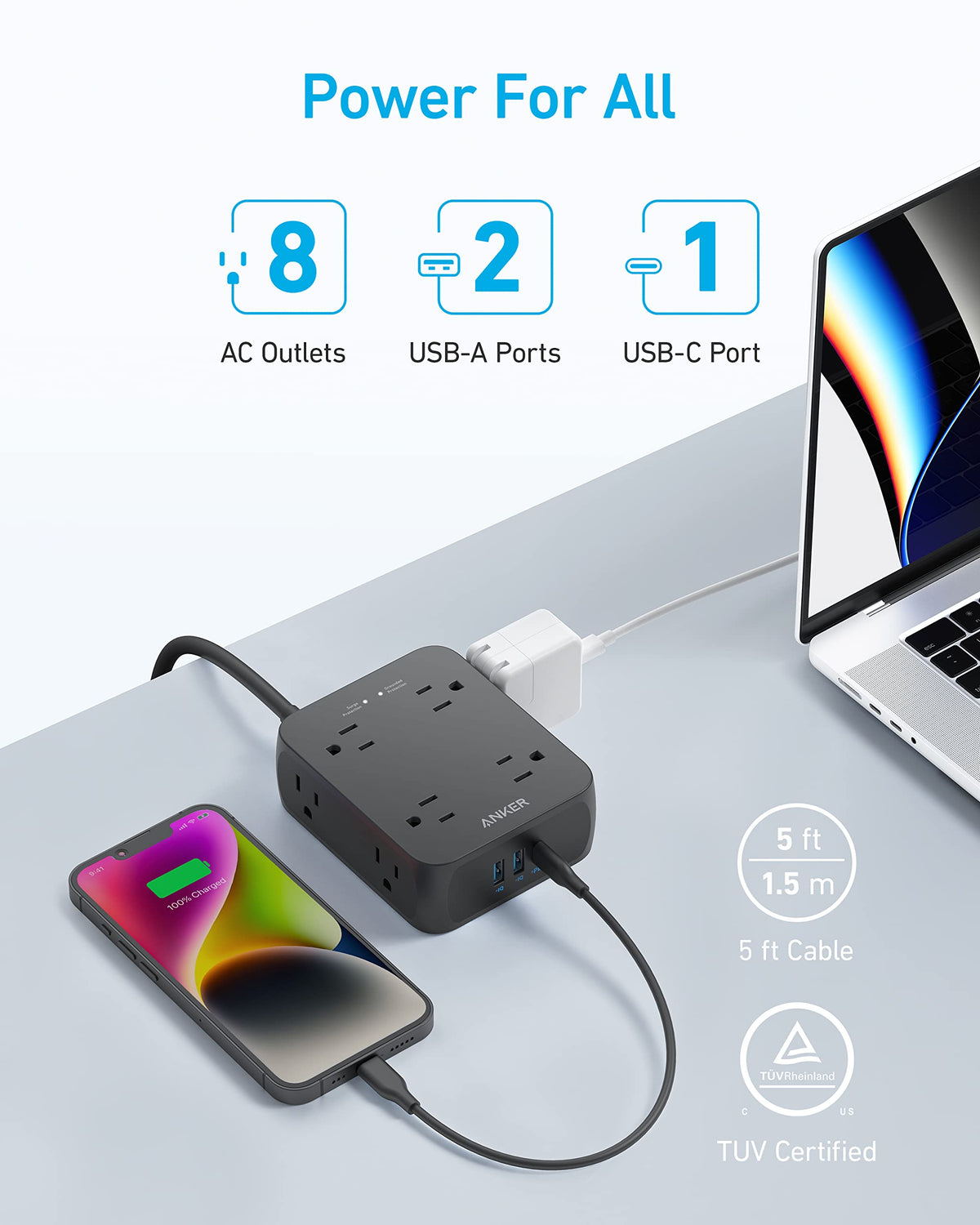 Anker &lt;b&gt;341&lt;/b&gt; USB Power Strip