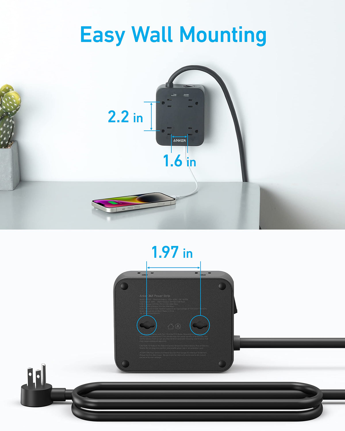 Anker &lt;b&gt;341&lt;/b&gt; USB Power Strip