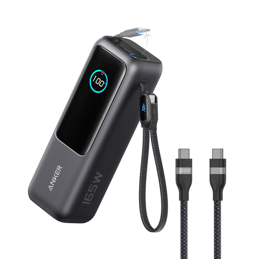 Anker Power Bank (25K, 165W, Built-In Cables) with 240W USB-C Cable