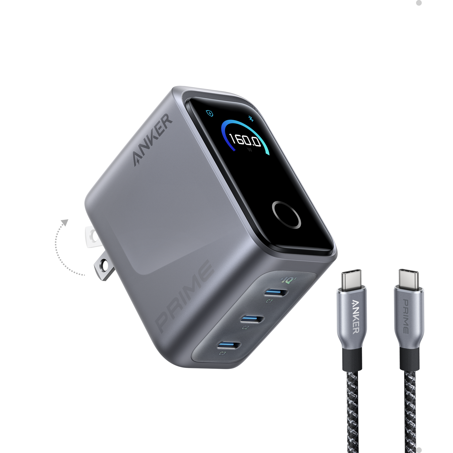 Workspace Power Set | Anker Prime Charger (160W, 3 Ports) with USB-C Cable