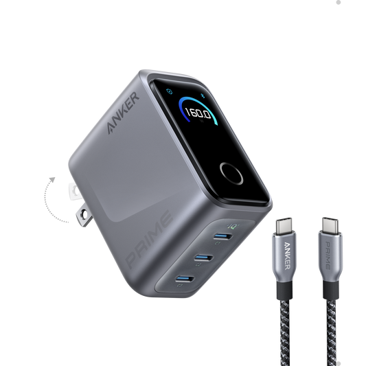 Workspace Power Set | Anker Prime Charger (160W, 3 Ports) with USB-C Cable
