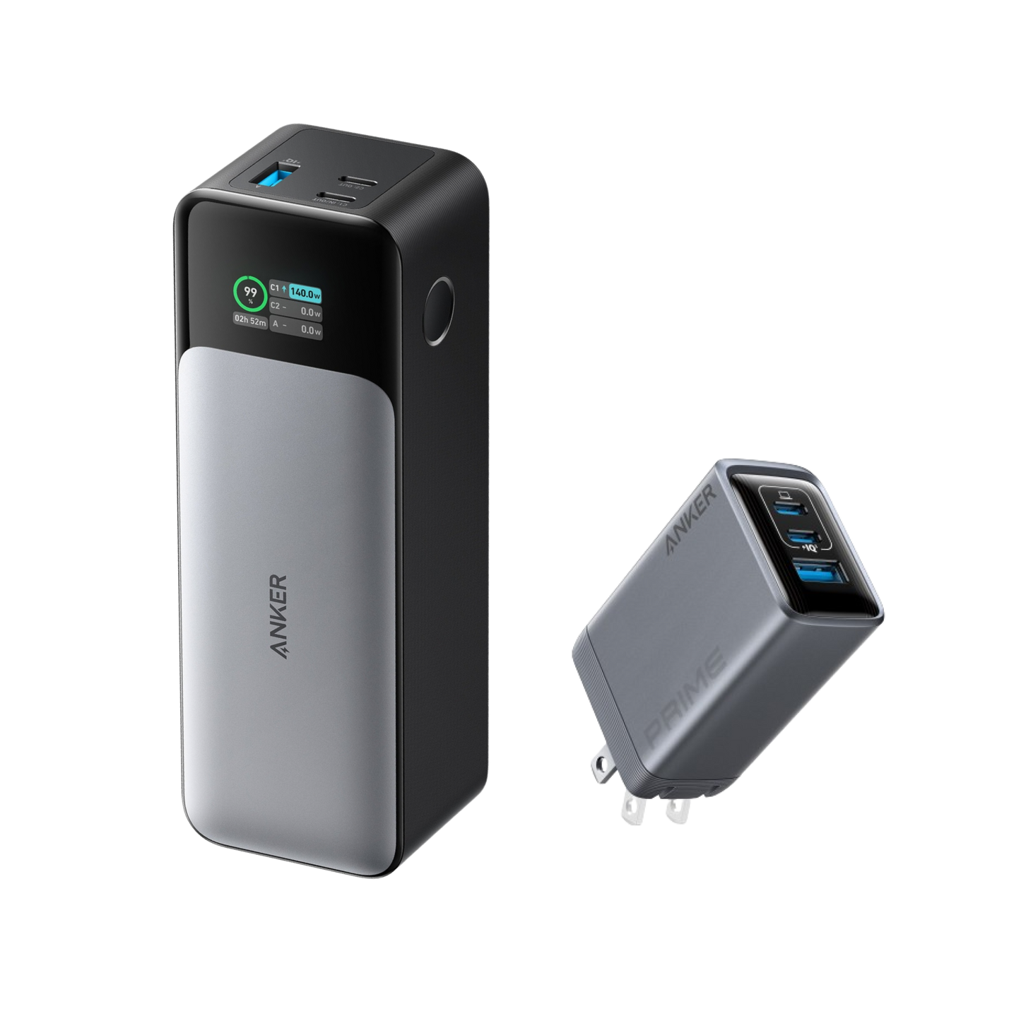 Refurbished Anker 24K Power Bank and Anker Prime Charger (100W, 3 Ports, GaN)
