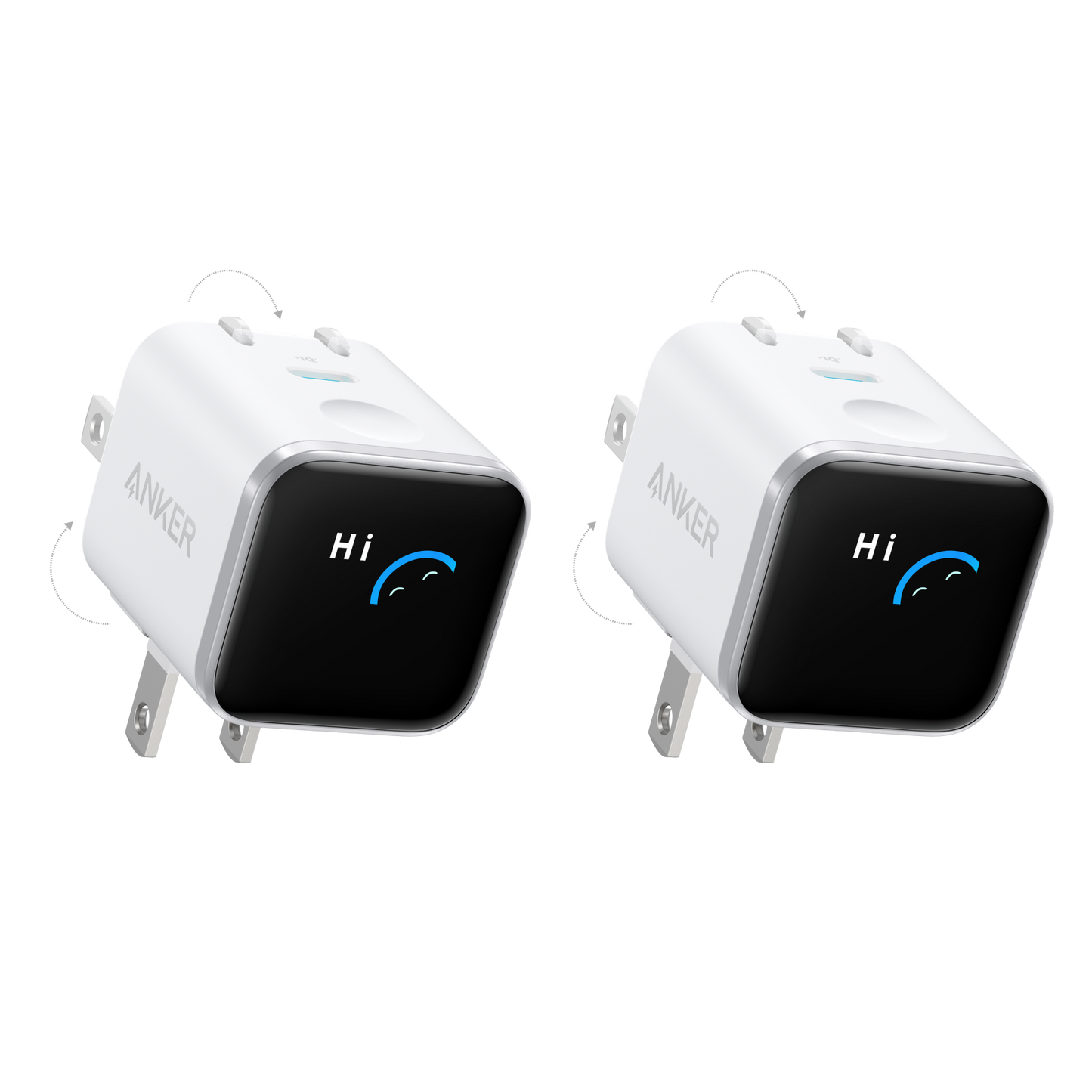 Anker Nano Charger (45W, Smart Display, 180° Foldable, 2-Pack)