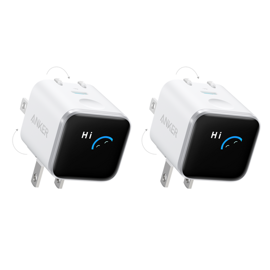 Anker Nano Charger (45W, Smart Display, 180° Foldable, 2-Pack)