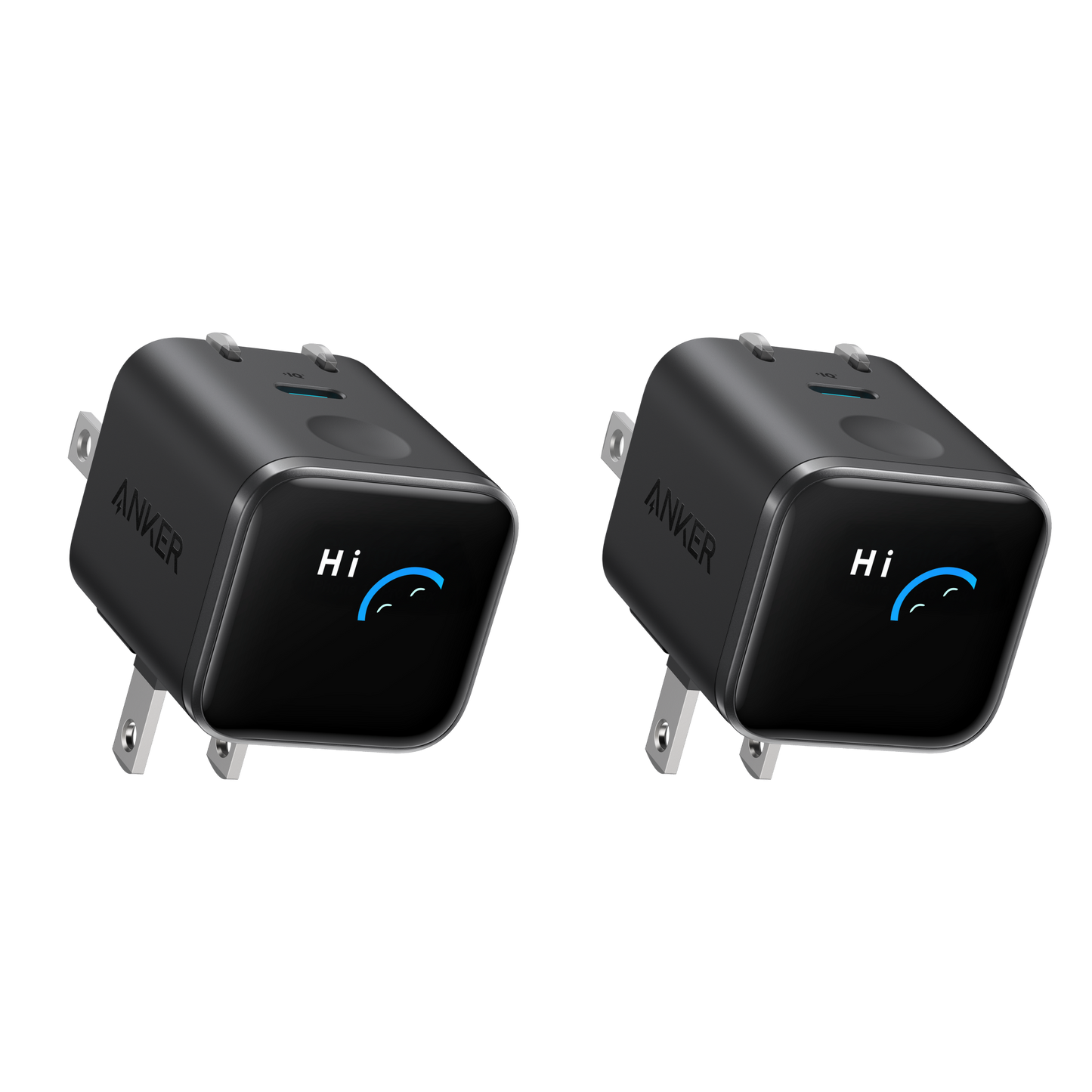 Anker Nano Charger (45W, Smart Display, 180° Foldable, 2-Pack)