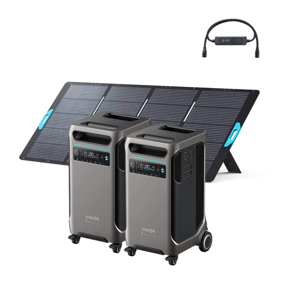 2× Anker SOLIX &lt;b&gt;F3800&lt;/b&gt; + Double Power Hub + 400W Solar Panel