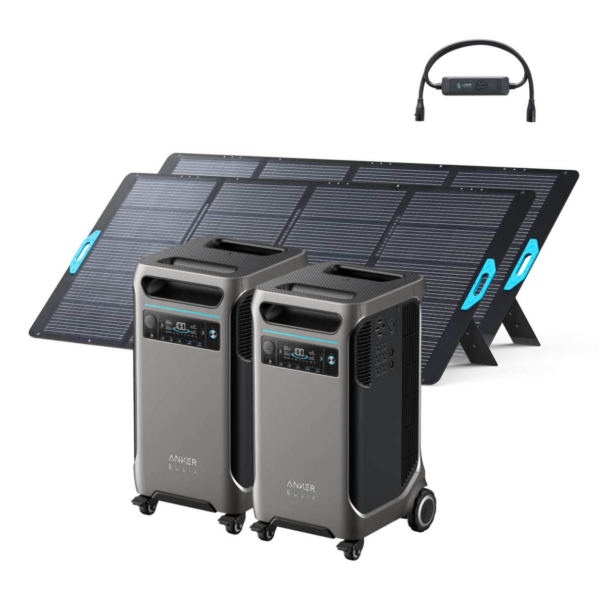 2× Anker SOLIX &lt;b&gt;F3800&lt;/b&gt; + Double Power Hub + 2 × 400W Solar Panel