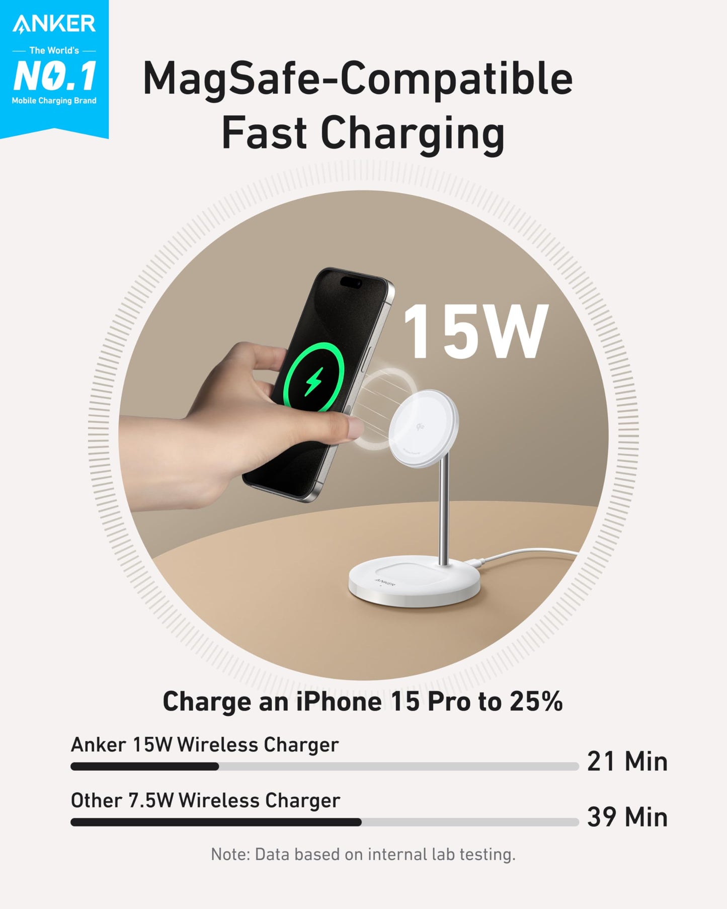Anker MagGo Wireless Charger (2-in-1 Stand) with 40W Adapter