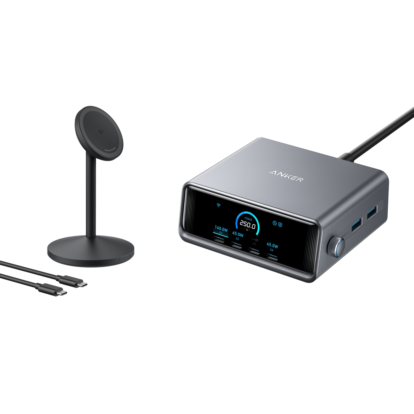 Workspace Power Set | Anker Prime 250W Charger and Wireless Stand