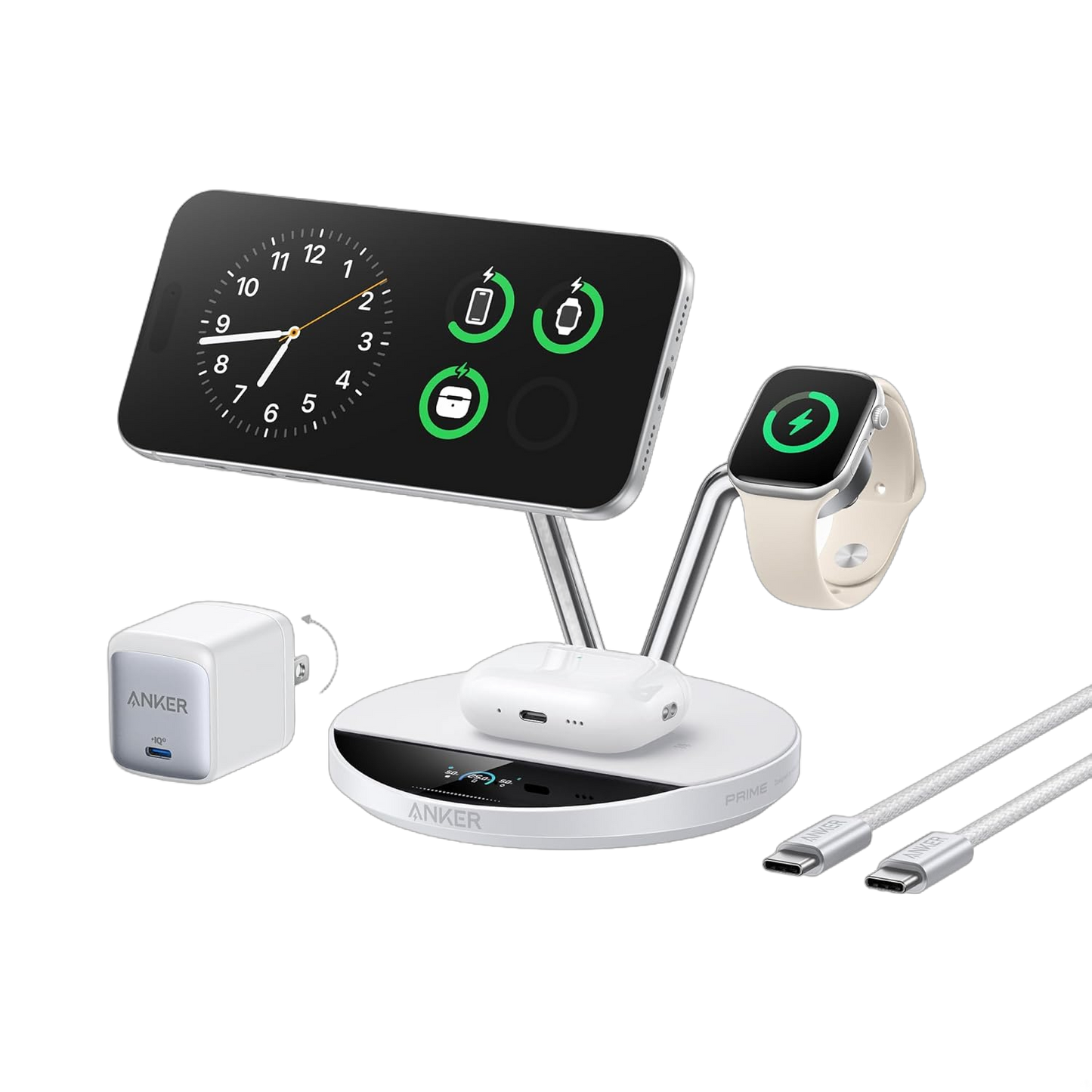 Anker Prime Wireless Charging Station (3-in-1, MagGo, AirCool, Dock Stand)