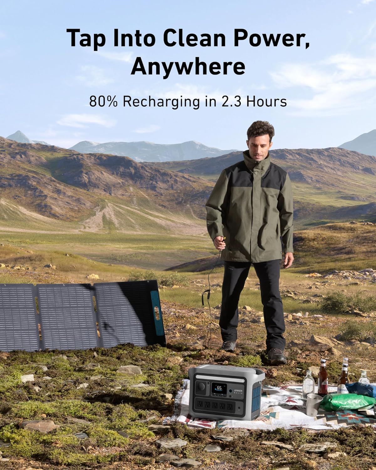 Anker SOLIX C800 Solar Generator + 100W Solar Panel